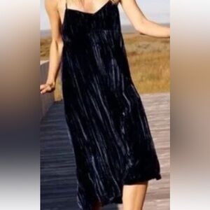 Madewell Blue Slip Midi Dress Spaghetti Strap Cocktail dress in Sz S
